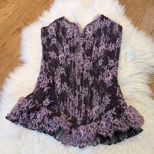 Agent Provocateur Purple Lace Floral Blouse